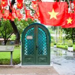 Entrance to revolutionary relic bunker at Thang Long Imperial Citadel in Hanoi