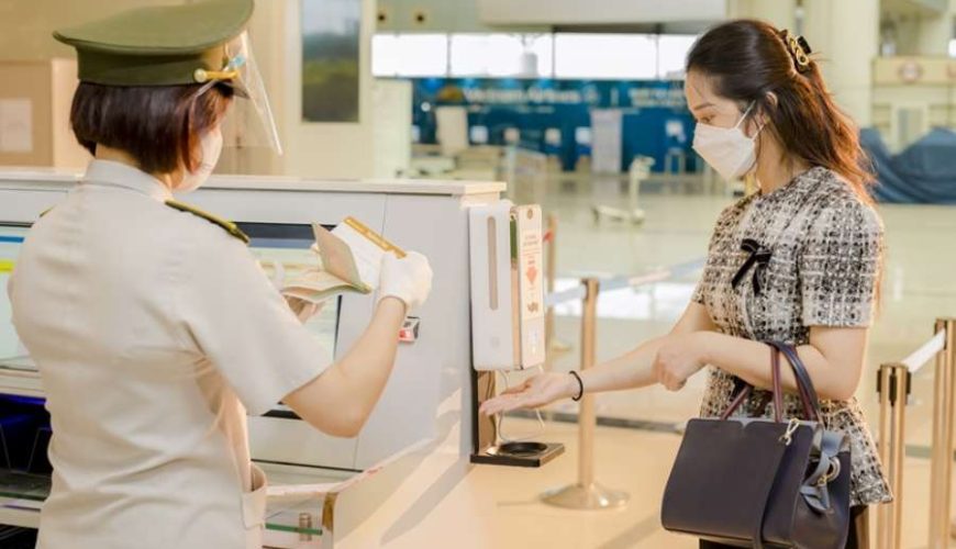 Fast track security check at Noi Bai International Airport in luxury Vietnam tours