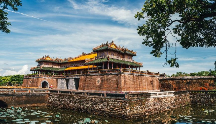 Luxury Vietnam tours Hue Imperial Citadel ancient architecture under blue sky