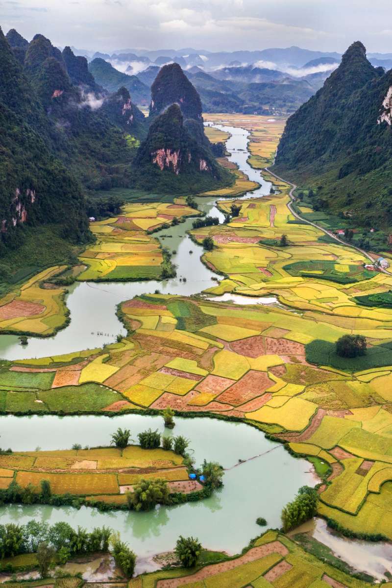 Rice fields and mountains Vietnam luxury highland tour