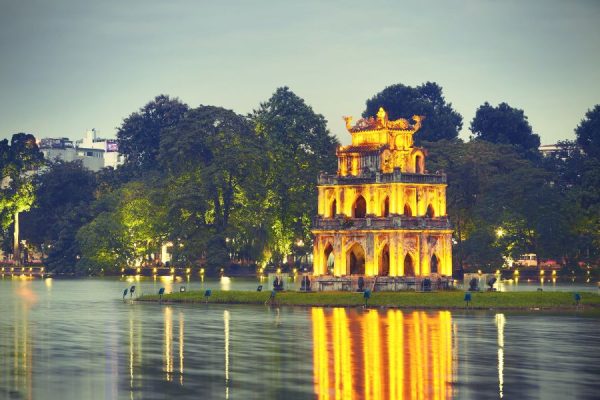 Turtle tower Hanoi Vietnam Luxury tours