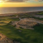 Coastal fairways and sand dunes at Hoiana Shores Golf Club in golden light