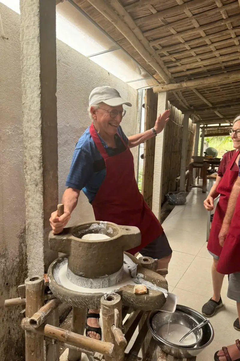 Guests participating in an authentic Vietnamese cooking class in Hoi An