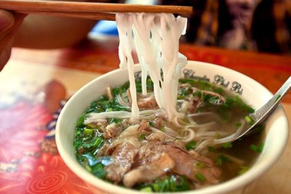 enjoy pho on Vietnam honeymoon