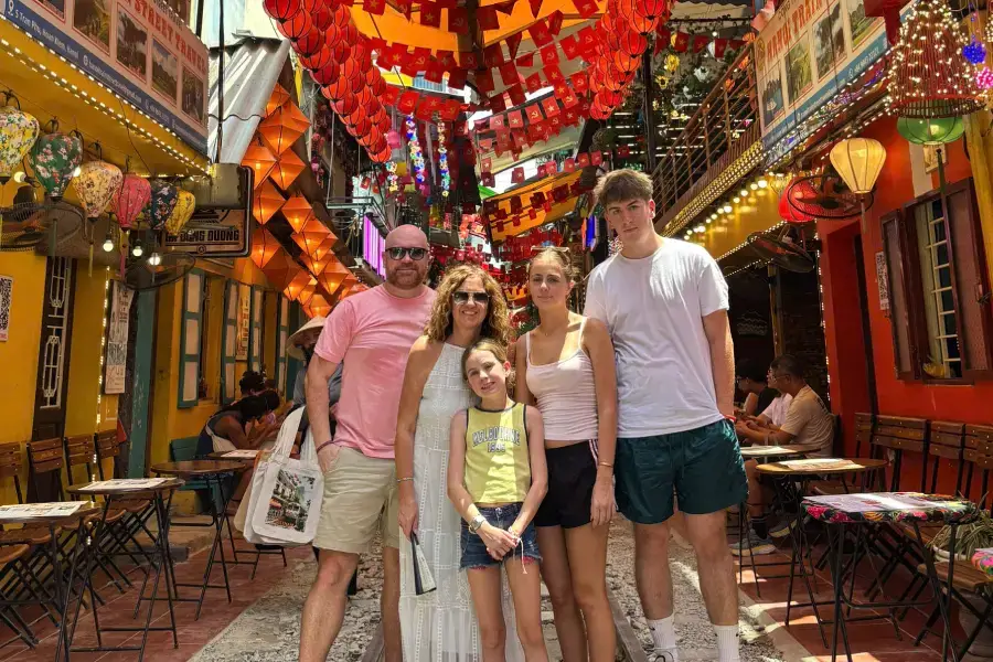 family visit hanoi train street in vietnam luxury tour