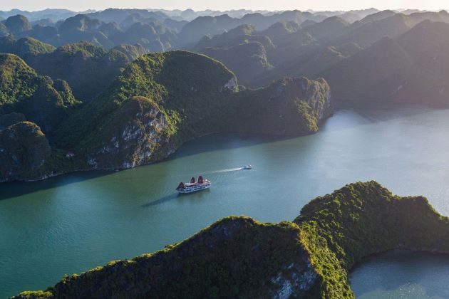 halong bay from seaplane