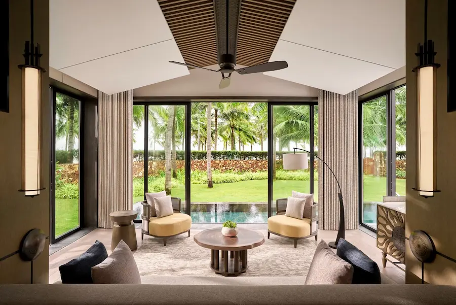 ocean villa master living area at jw marriott cam ranh