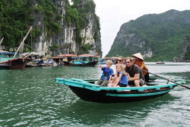 visit a floating village in halong bay family tours